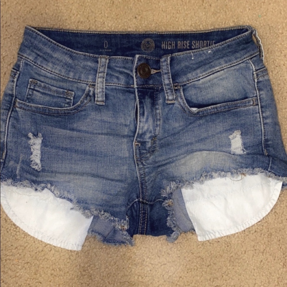 Juniors SO Low Rise Shortie Jean Shorts
